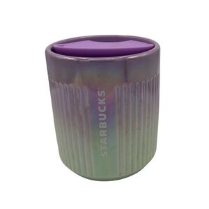 NWT Starbucks Collectible Iridescent Ceramic Mermaid Tumbler Purple Lid
